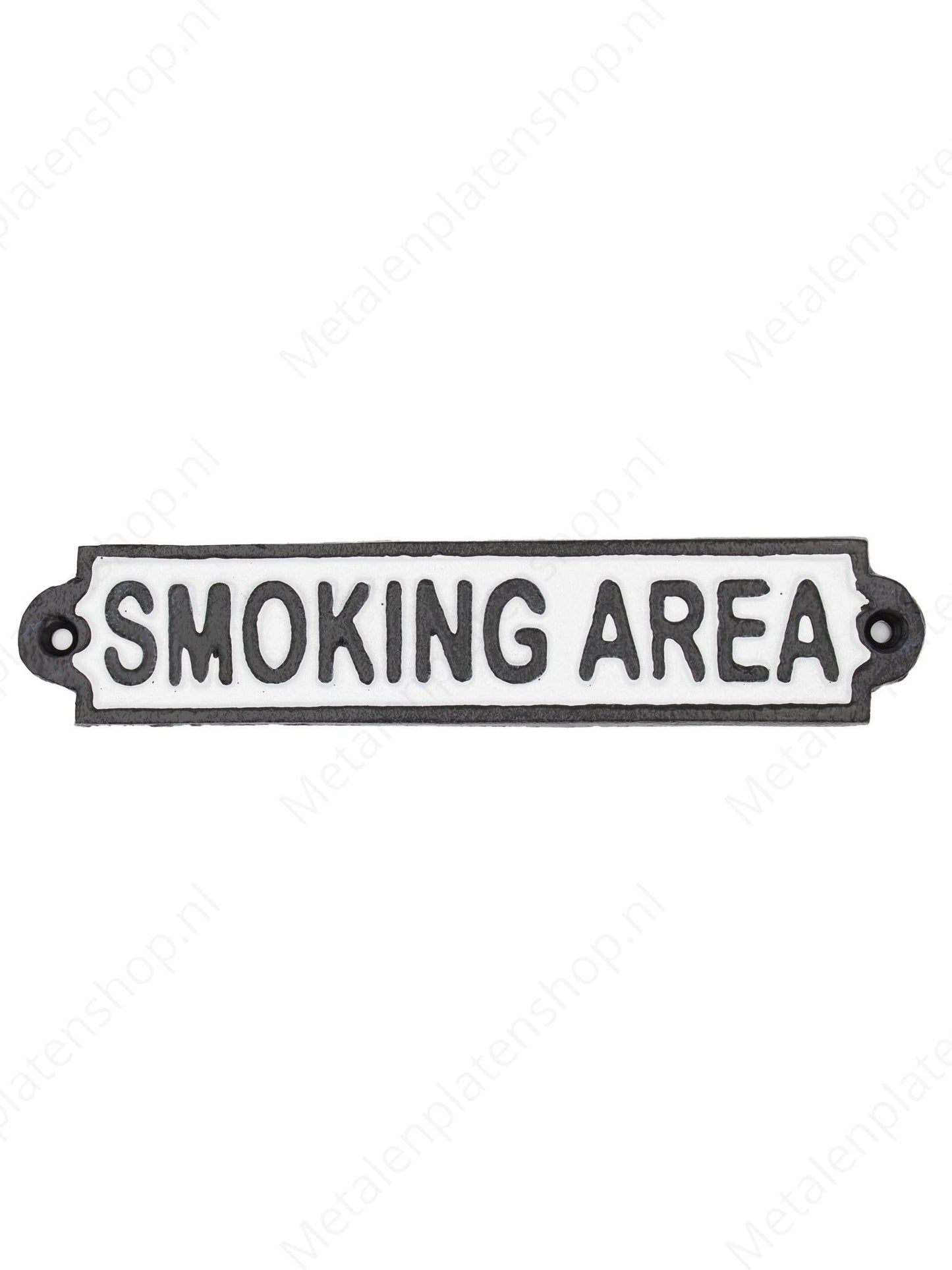 Smoking Area - Cast Iron Sign - 24x5cm 