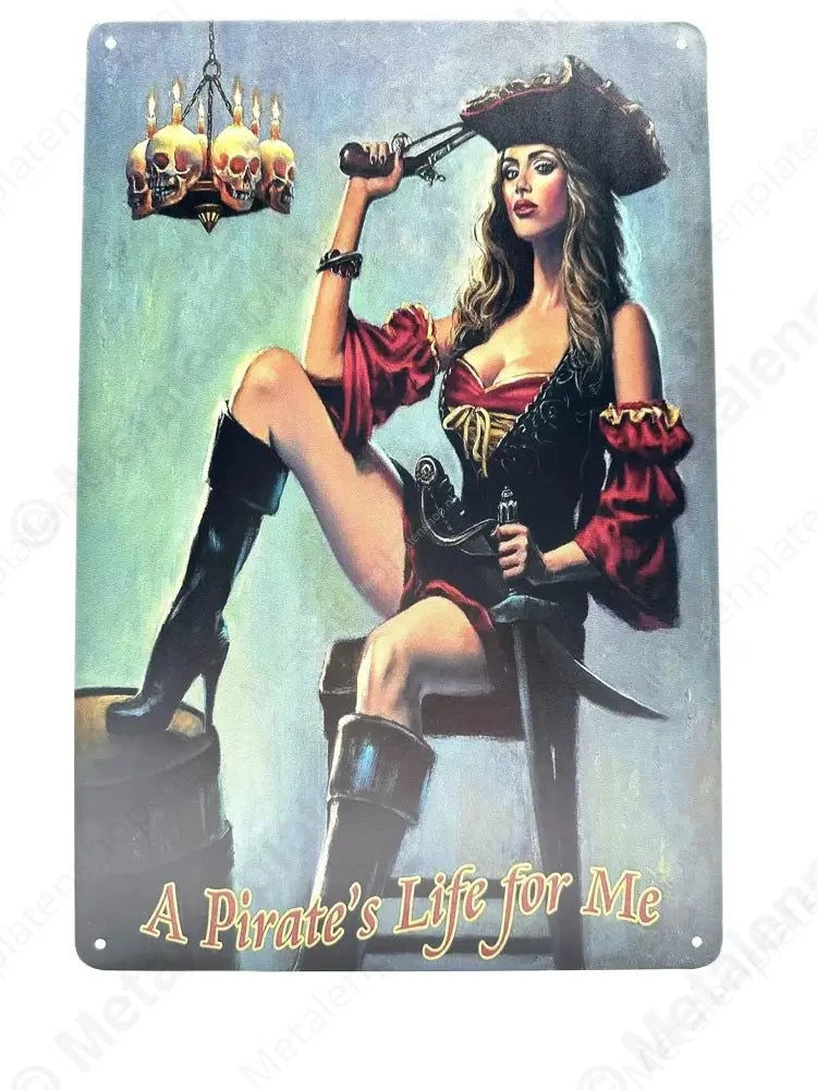 Vrouw Captain Morgan - Metalen Wandbord Metaalbord
