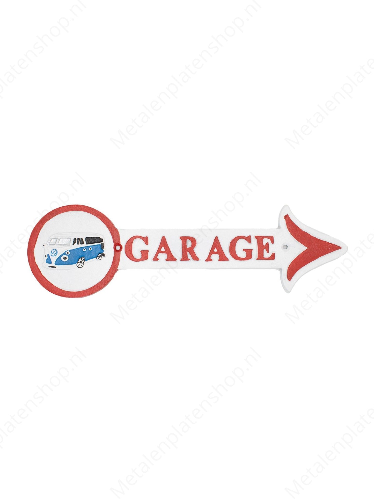 Transporter Garage - Schild aus Gusseisen - 41x12cm