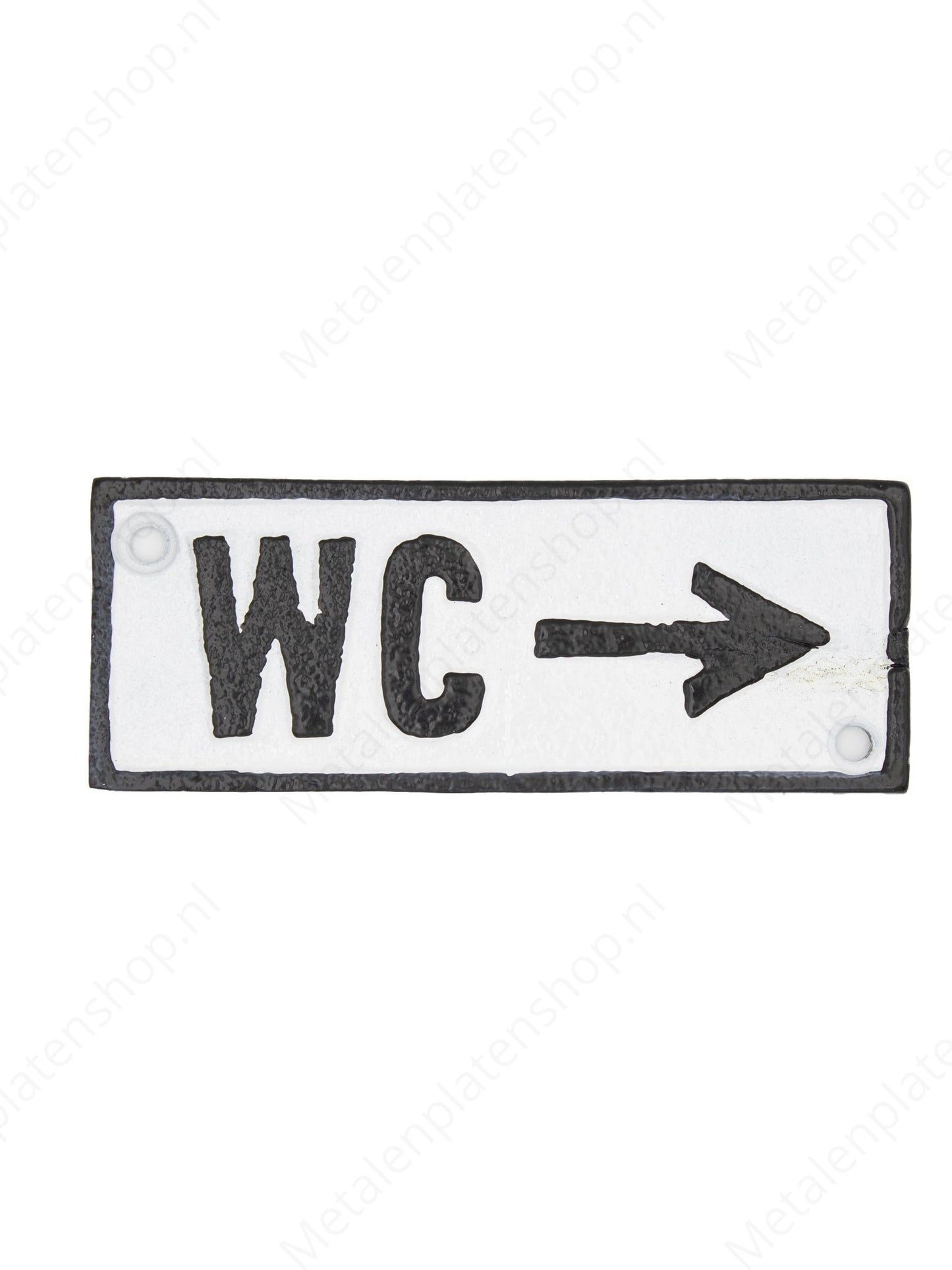 WC Rechts - Gusseisenschild - 15x6cm 