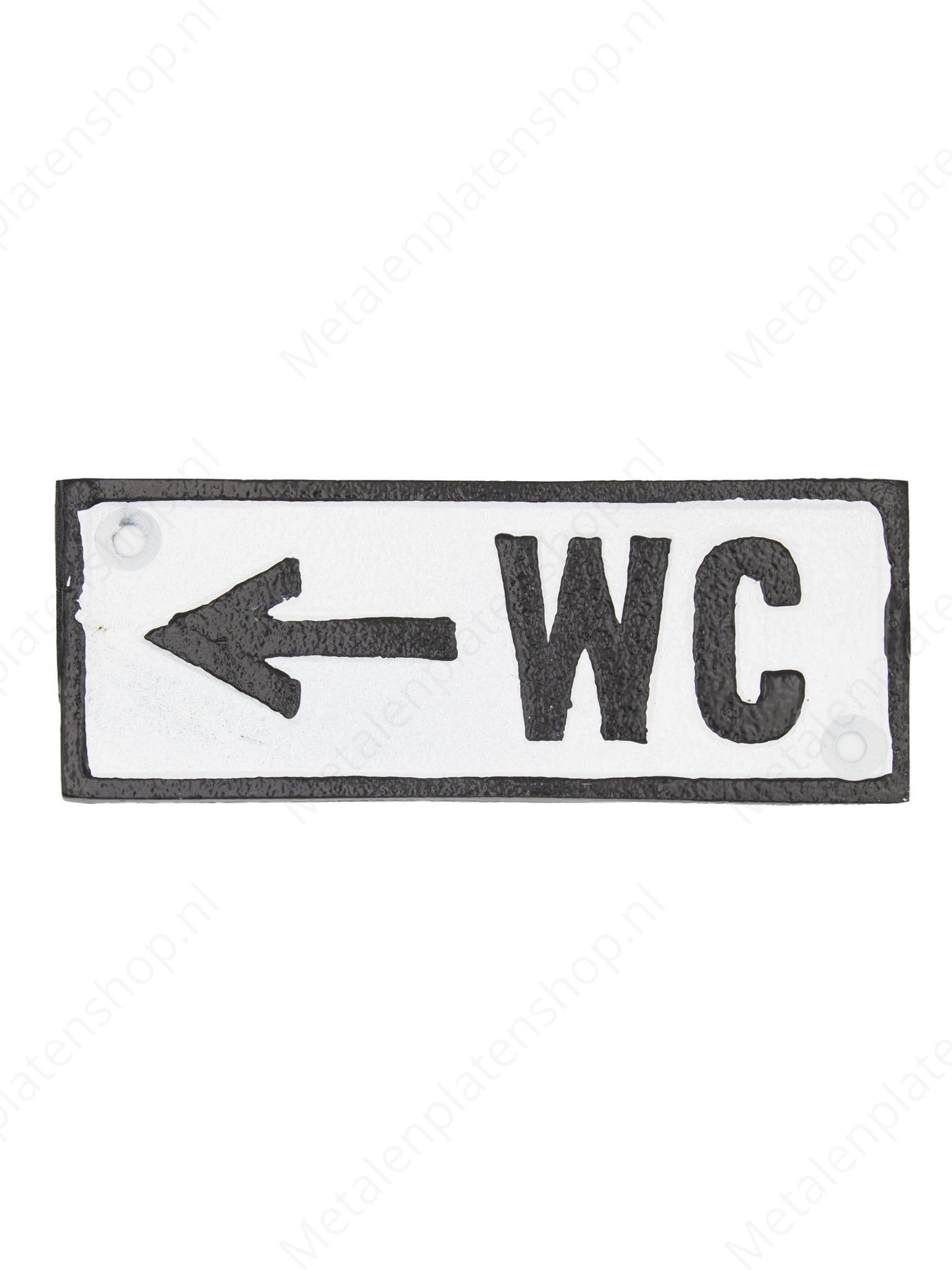 WC Links - Gusseisenschild - 15x6cm
